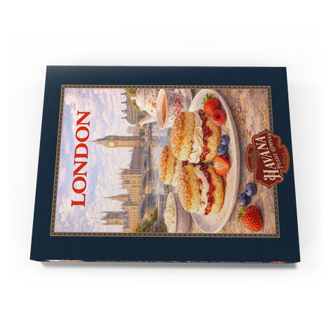 Darstellung des Puzzle Motivs London Scones & Cream Tea – British Afternoon Classic London Scones & Cream Tea – British Afternoon Classic 100 Puzzle Schachtel Ansicht3