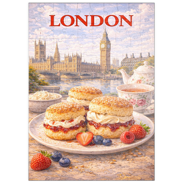 Darstellung des Puzzle Motivs puzzleplate London Scones & Cream Tea – British Afternoon Classic 100 Puzzle
