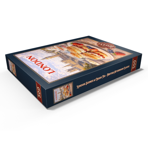 Darstellung des Puzzle Motivs London Scones & Cream Tea – British Afternoon Classic London Scones & Cream Tea – British Afternoon Classic 500 Puzzle Schachtel Ansicht1