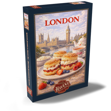 Darstellung des Puzzle Motivs London Scones & Cream Tea – British Afternoon Classic 500 Puzzle Schachtel Ansicht2