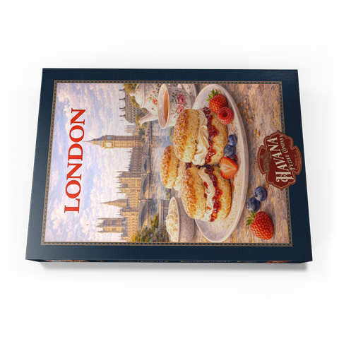 Darstellung des Puzzle Motivs London Scones & Cream Tea – British Afternoon Classic London Scones & Cream Tea – British Afternoon Classic 500 Puzzle Schachtel Ansicht3