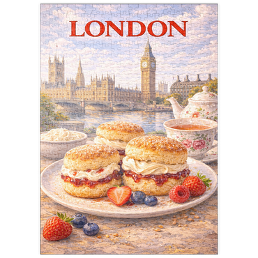 Darstellung des Puzzle Motivs puzzleplate London Scones & Cream Tea – British Afternoon Classic 500 Puzzle