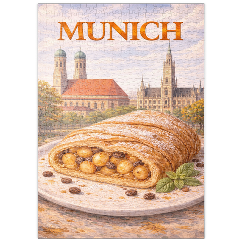 Darstellung des Puzzle Motivs Munich Apple Strudel – Bavarian Dessert Delight puzzleplate Munich Apple Strudel – Bavarian Dessert Delight 500 Puzzle