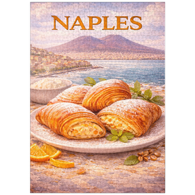 Darstellung des Puzzle Motivs Naples Sfogliatella – Traditional Italian Pastry - Puzzleteile: 1000
