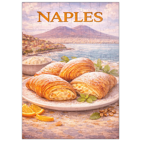 Darstellung des Puzzle Motivs Naples Sfogliatella – Traditional Italian Pastry puzzleplate Naples Sfogliatella – Traditional Italian Pastry 100 Puzzle