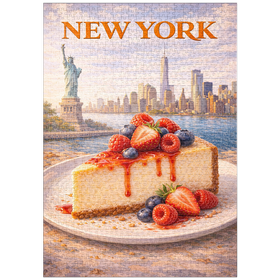 Darstellung des Puzzle Motivs New York Cheesecake – Iconic American Dessert - Puzzleteile: 1000