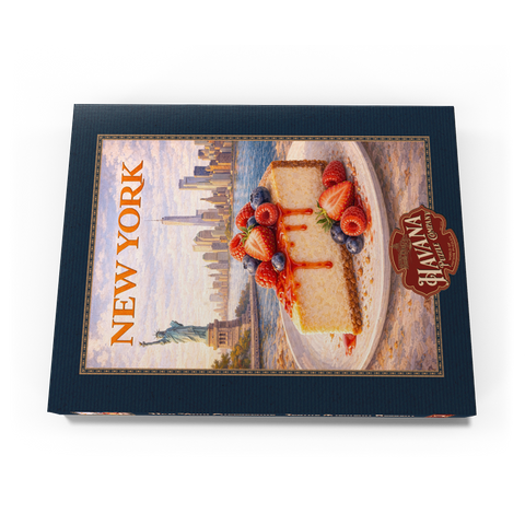 Darstellung des Puzzle Motivs New York Cheesecake – Iconic American Dessert New York Cheesecake – Iconic American Dessert 100 Puzzle Schachtel Ansicht3