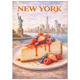 Darstellung des Puzzle Motivs New York Cheesecake – Iconic American Dessert - Puzzleteile: 100