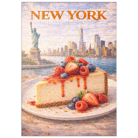 Darstellung des Puzzle Motivs New York Cheesecake – Iconic American Dessert - Puzzleteile: 200
