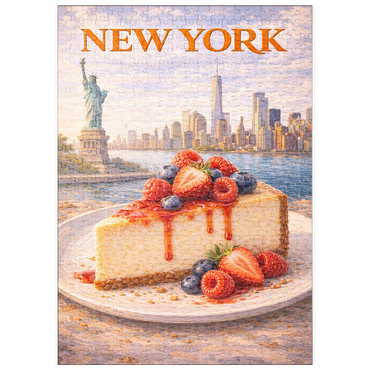 Darstellung des Puzzle Motivs puzzleplate New York Cheesecake – Iconic American Dessert 500 Puzzle