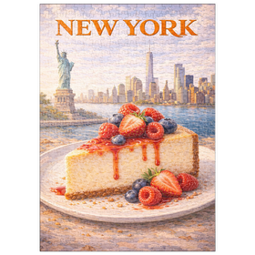 Darstellung des Puzzle Motivs New York Cheesecake – Iconic American Dessert - Puzzleteile: 500
