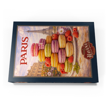 Darstellung des Puzzle Motivs Paris Macaron Tower – French Patisserie Elegance 1000 Puzzle Schachtel Ansicht3