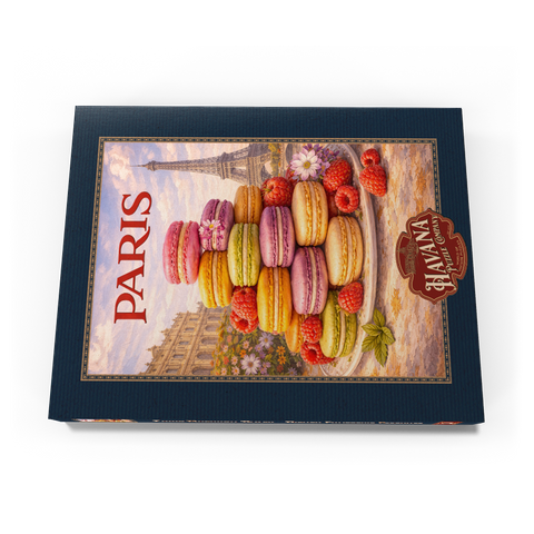 Darstellung des Puzzle Motivs Paris Macaron Tower – French Patisserie Elegance Paris Macaron Tower – French Patisserie Elegance 100 Puzzle Schachtel Ansicht3