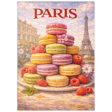 Darstellung des Puzzle Motivs puzzleplate Paris Macaron Tower – French Patisserie Elegance 200 Puzzle
