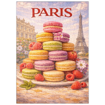 Darstellung des Puzzle Motivs puzzleplate Paris Macaron Tower – French Patisserie Elegance 500 Puzzle