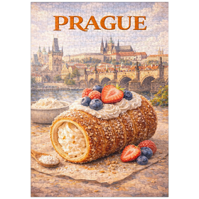 Darstellung des Puzzle-Motivs Prague Trdelník – Sweet Czech Street Pastry – Puzzleteile: 1000