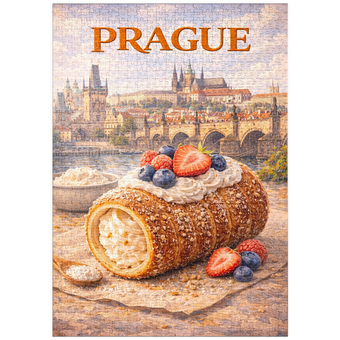 Darstellung des Puzzle Motivs Prague Trdelník – Sweet Czech Street Pastry puzzleplate Prague Trdelník – Sweet Czech Street Pastry 1000 Puzzle