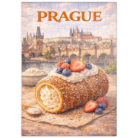 Darstellung des Puzzle Motivs Prague Trdelník – Sweet Czech Street Pastry puzzleplate Prague Trdelník – Sweet Czech Street Pastry 100 Puzzle