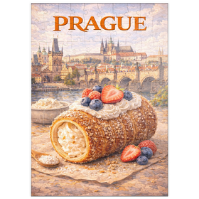 Darstellung des Puzzle Motivs Prague Trdelník – Sweet Czech Street Pastry - Puzzleteile: 100