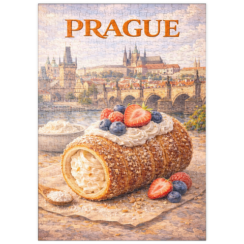 Darstellung des Puzzle Motivs Prague Trdelník – Sweet Czech Street Pastry puzzleplate Prague Trdelník – Sweet Czech Street Pastry 500 Puzzle