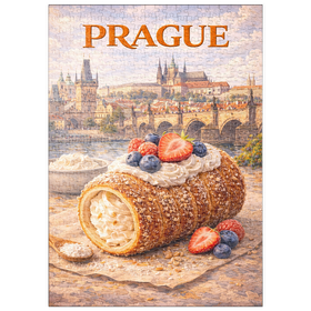 Darstellung des Puzzle Motivs Prague Trdelník – Sweet Czech Street Pastry - Puzzleteile: 500