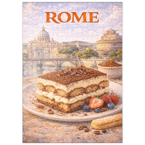 Darstellung des Puzzle Motivs Rome Tiramisu – Classic Italian Coffee Dessert puzzleplate Rome Tiramisu – Classic Italian Coffee Dessert 500 Puzzle