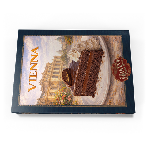 Darstellung des Puzzle Motivs Vienna Sachertorte – Classic Austrian Chocolate Cake Vienna Sachertorte – Classic Austrian Chocolate Cake 1000 Puzzle Schachtel Ansicht3