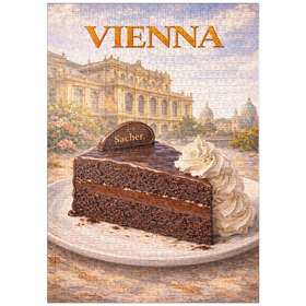 Darstellung des Puzzle Motivs Vienna Sachertorte – Classic Austrian Chocolate Cake - Puzzleteile: 1000
