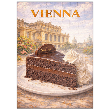 Darstellung des Puzzle Motivs puzzleplate Vienna Sachertorte – Classic Austrian Chocolate Cake 100 Puzzle