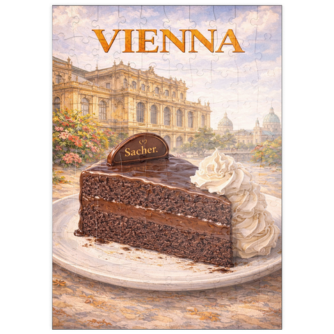 Darstellung des Puzzle Motivs Vienna Sachertorte – Classic Austrian Chocolate Cake puzzleplate Vienna Sachertorte – Classic Austrian Chocolate Cake 100 Puzzle