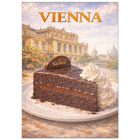 Darstellung des Puzzle Motivs Vienna Sachertorte – Classic Austrian Chocolate Cake - Puzzleteile: 100