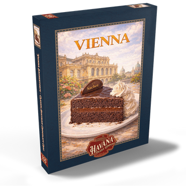 Darstellung des Puzzle Motivs Vienna Sachertorte – Classic Austrian Chocolate Cake 200 Puzzle Schachtel Ansicht2