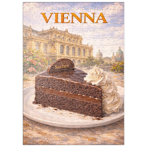 Darstellung des Puzzle Motivs Vienna Sachertorte – Classic Austrian Chocolate Cake puzzleplate Vienna Sachertorte – Classic Austrian Chocolate Cake 200 Puzzle