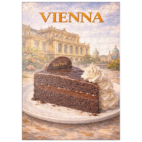 Darstellung des Puzzle Motivs Vienna Sachertorte – Classic Austrian Chocolate Cake - Puzzleteile: 200