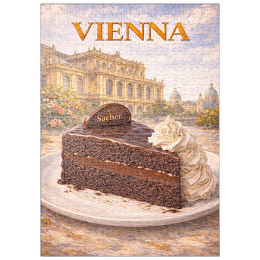 Darstellung des Puzzle Motivs puzzleplate Vienna Sachertorte – Classic Austrian Chocolate Cake 500 Puzzle