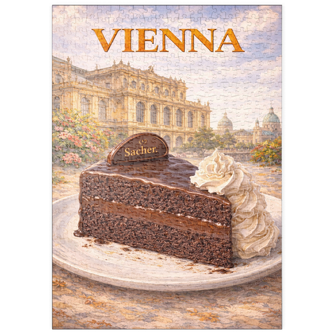Darstellung des Puzzle Motivs Vienna Sachertorte – Classic Austrian Chocolate Cake puzzleplate Vienna Sachertorte – Classic Austrian Chocolate Cake 500 Puzzle