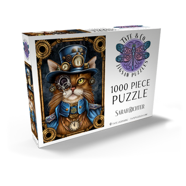 Darstellung des Puzzle Motivs Mme Steamfur Steampunk Cat - Sarah Richter 1000 Puzzle Schachtel Ansicht2