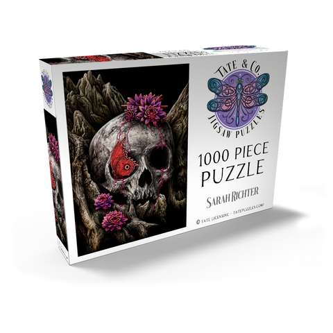 Darstellung des Puzzle Motivs Ein Blick auf den Evanescence-Totenkopf – Sarah Richter A Glance of Evanescence Skull - Sarah Richter 1000 Puzzle Schachtel Ansicht2