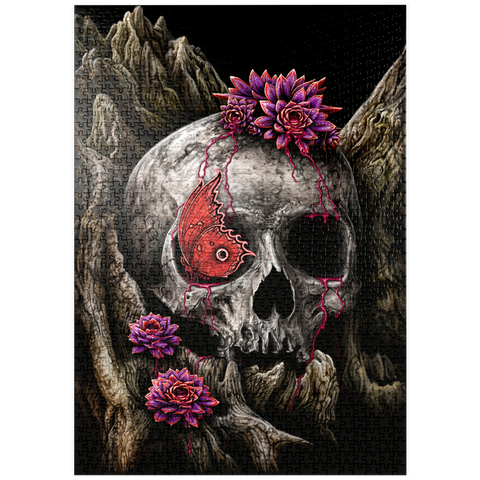 Darstellung des Puzzle Motivs Ein Blick auf den Evanescence-Totenkopf – Sarah Richter puzzleplate A Glance of Evanescence Skull - Sarah Richter 1000 Puzzle