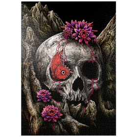 Darstellung des Puzzle Motivs Ein Blick auf den Evanescence-Totenkopf – Sarah Richter - Puzzleteile: 1000