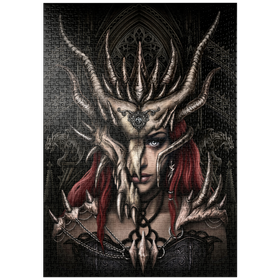 Darstellung des Puzzle Motivs Das Mädchen mit der Drachenmaske – Sarah Richter - Puzzleteile: 1000