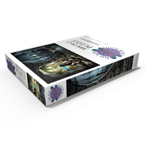 Darstellung des Puzzle Motivs „Lost Times“ – Eine dystopische Zukunft – Sarah Richter Lost Times distopian Future - Sarah Richter 1000 Puzzle Schachtel Ansicht1