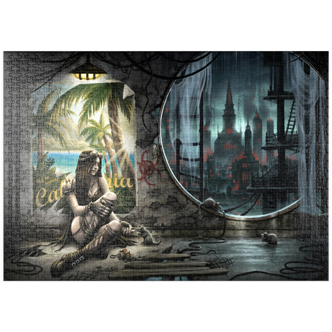 Darstellung des Puzzle Motivs „Lost Times“ – Eine dystopische Zukunft – Sarah Richter puzzleplate Lost Times distopian Future - Sarah Richter 1000 Puzzle