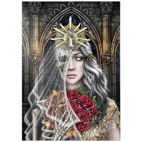 Darstellung des Puzzle Motivs Die untote Braut – Sarah Richter puzzleplate The Bride Undead wife-to-be - Sarah Richter 1000 Puzzle