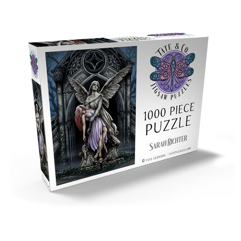 Darstellung des Puzzle Motivs Der ewige Kampf – Stone Angel – Sarah Richter The Eternal Fight Stone Angel - Sarah Richter 1000 Puzzle Schachtel Ansicht2