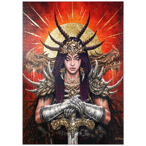 Darstellung des Puzzle Motivs Aurora Mortis Samurai-Kriegerin – Sarah Richter puzzleplate Aurora Mortis Samurai Warrior - Sarah Richter 1000 Puzzle