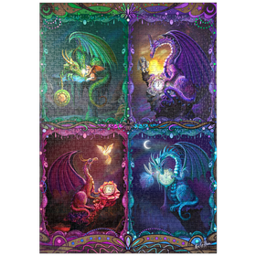 Darstellung des Puzzle Motivs Die Zeitdrachen – Rose Cat Khan - Puzzleteile: 1000