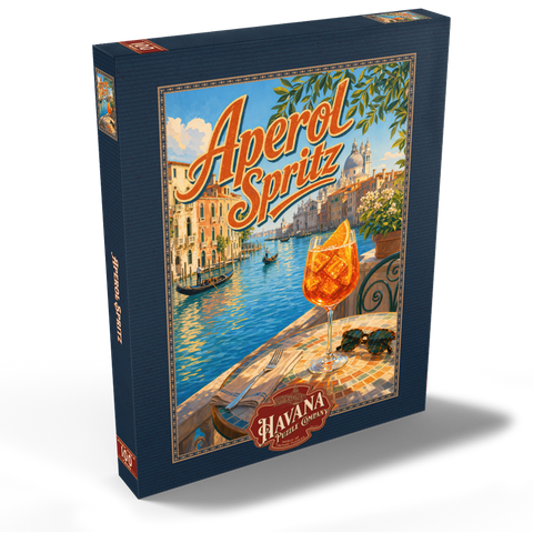 Darstellung des Puzzle Motivs Aperol Spritz – Sonnenuntergang am Canal Grande in Venedig Aperol Spritz - Venice Grand Canal Sunset 100 Puzzle Schachtel Ansicht2