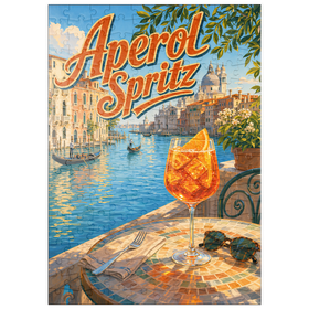 Darstellung des Puzzle Motivs Aperol Spritz – Sonnenuntergang am Canal Grande in Venedig - Puzzleteile: 200