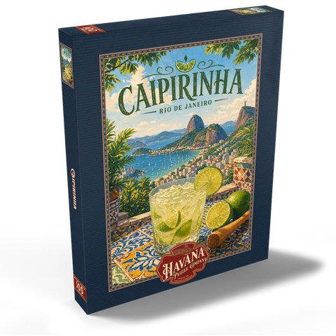 Darstellung des Puzzle Motivs Caipirinha – Blick auf die Küste von Rio de Janeiro Caipirinha - Rio de Janeiro Coastal View 100 Puzzle Schachtel Ansicht2